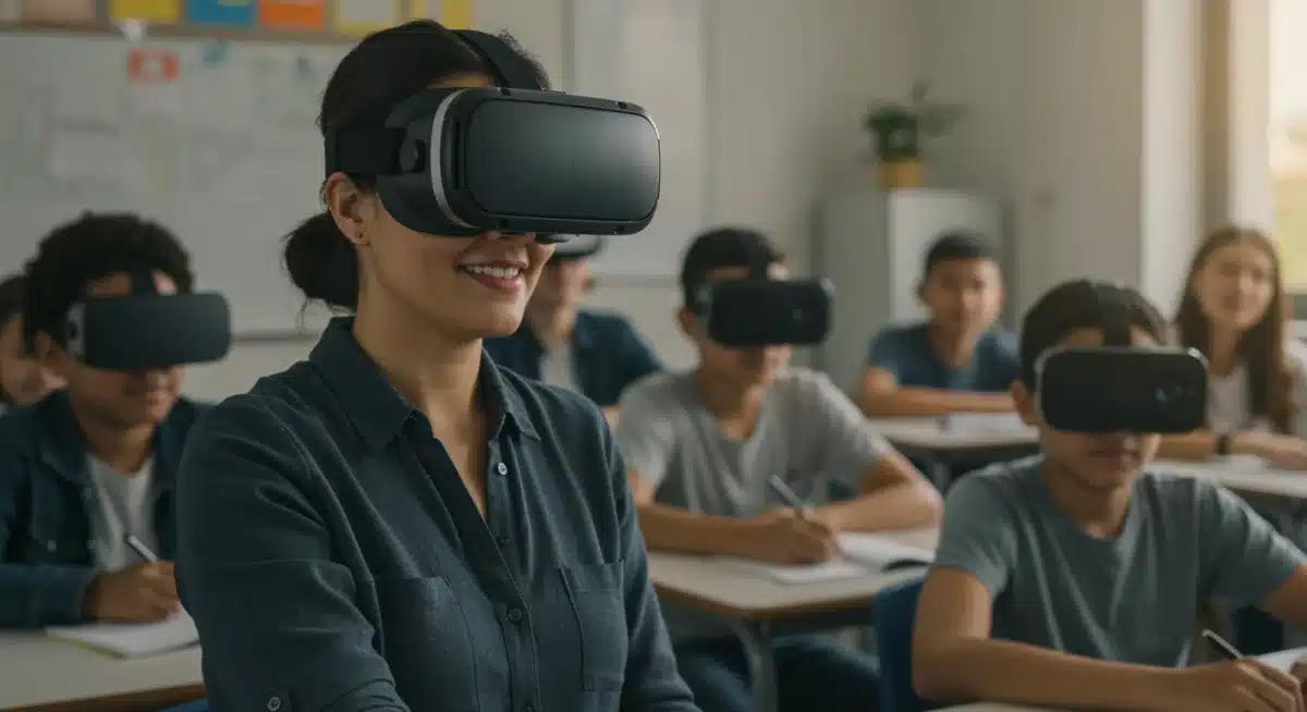 Educator exploring virtual reality for teaching