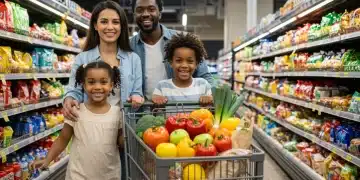 Maximize SNAP Benefits: 7 Lesser-Known Strategies for 2025 Family happily shopping with full grocery cart
