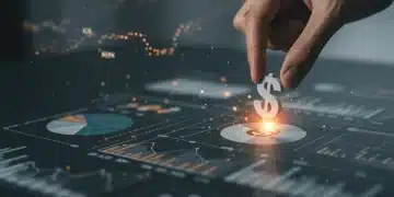 Fed Rate Hike: 2025 Economic Outlook Impact Hand placing dollar sign on economic graph, depicting Federal Reserve rate hike impact