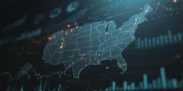 Stylized representation of the 2025 Federal Budget with financial charts and U.S. map overlay.