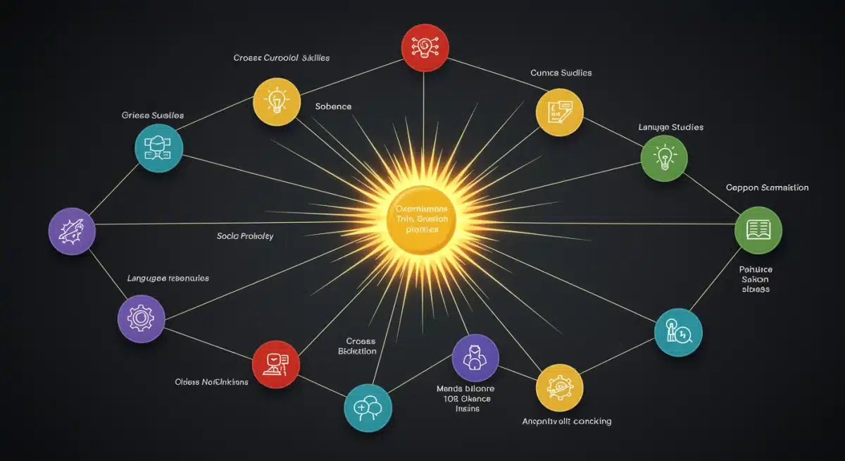 Interconnected educational concepts demonstrating new K-12 curriculum integration