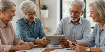 Seniors discussing Social Security optimization for 2025 retirement