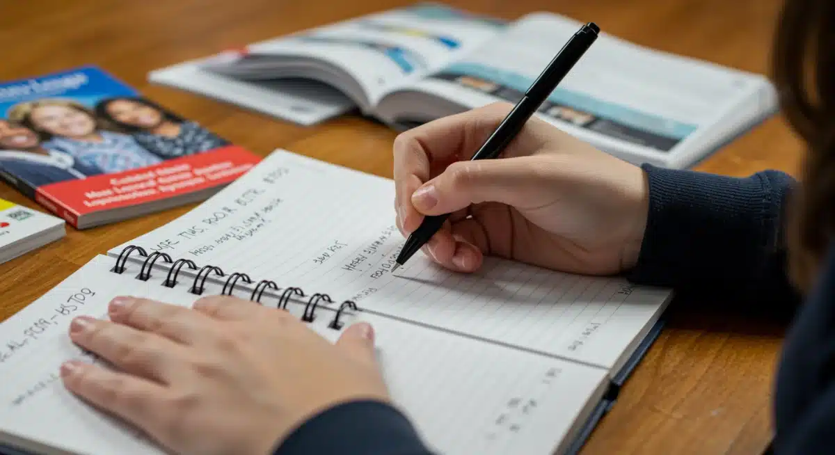 Student writing a compelling college application essay