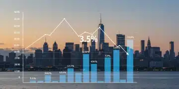 Graphic showing US unemployment rate dropping to 3.5% in 2025, economic growth