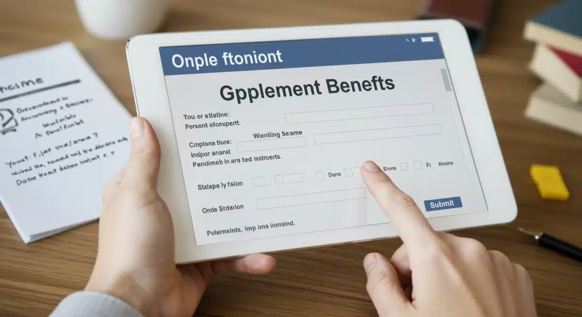 Person filling out an online application for government benefits