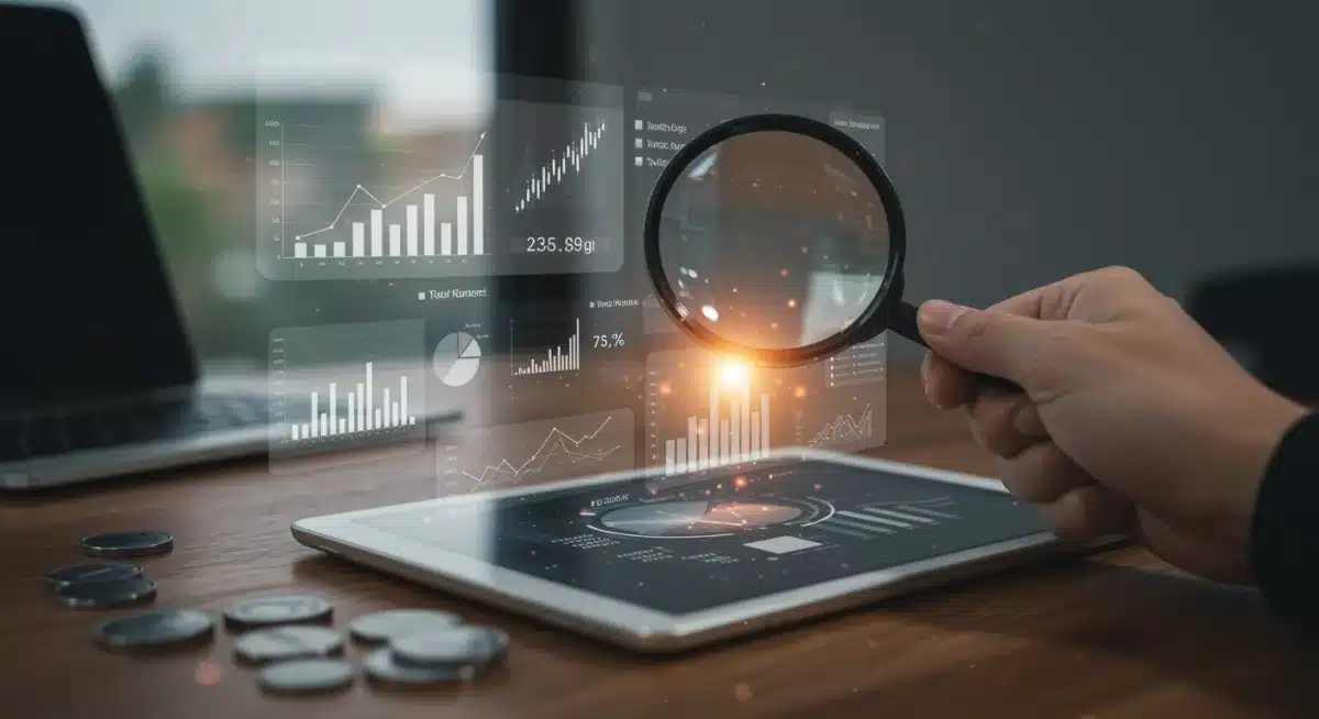 Person analyzing financial data for high-yield savings on a tablet