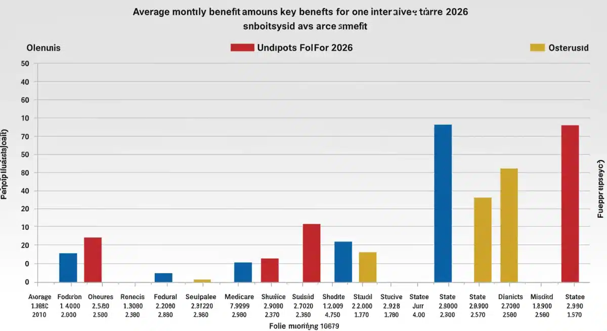 Infographic comparing federal and state benefit amounts for 2026