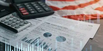 Financial documents and calculator with digital overlays, symbolizing 2026 US tax code changes and strategic planning.