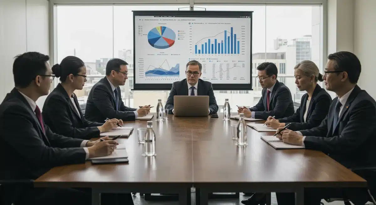 Economists and policymakers discussing economic charts, analyzing the future impact of the January 2026 inflation report on monetary policy.