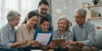 Family reviewing 2026 federal assistance documents on a tablet