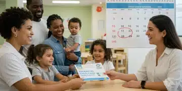 Parents receiving information about federal child care subsidies for 2026 with a March 15th deadline highlighted.