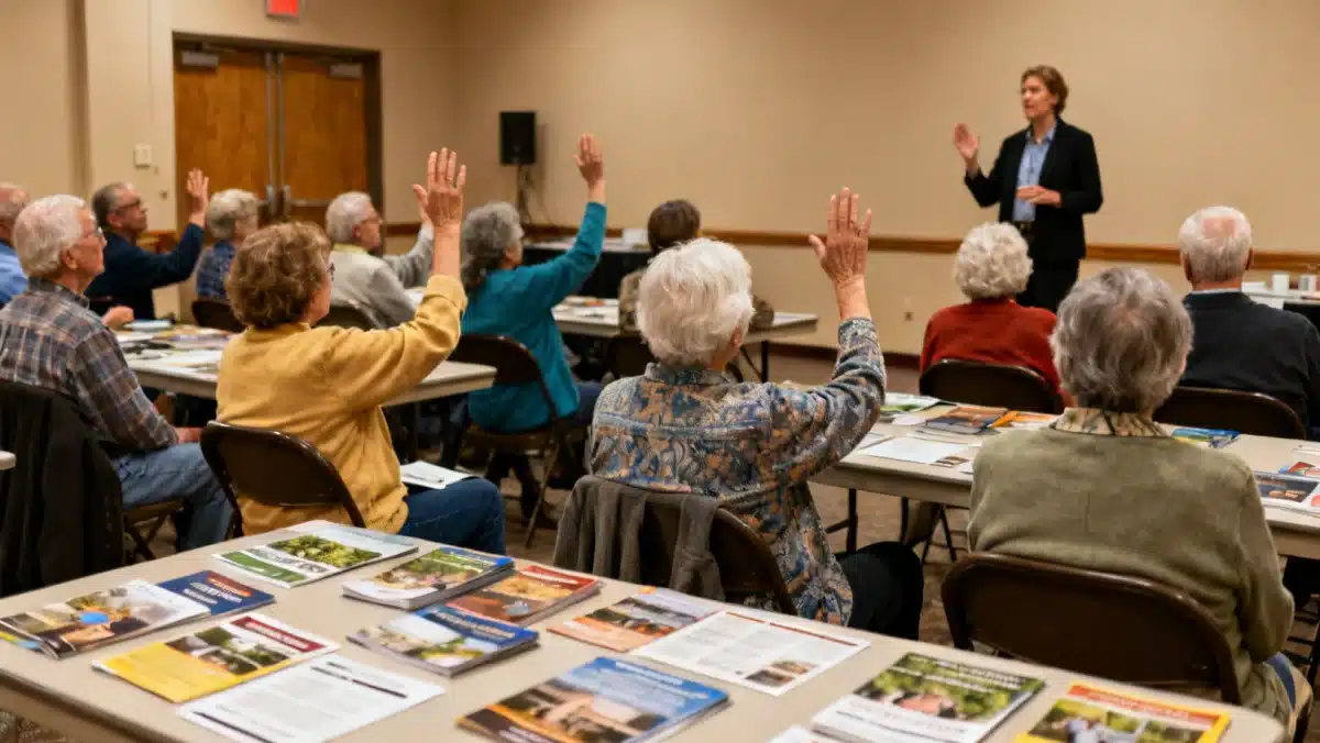 Seniors learning about Medicare Part D changes in a community workshop