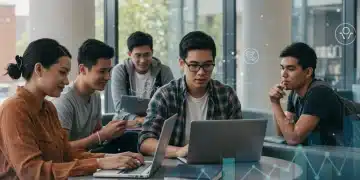 College students studying and discussing 2026 student loan changes