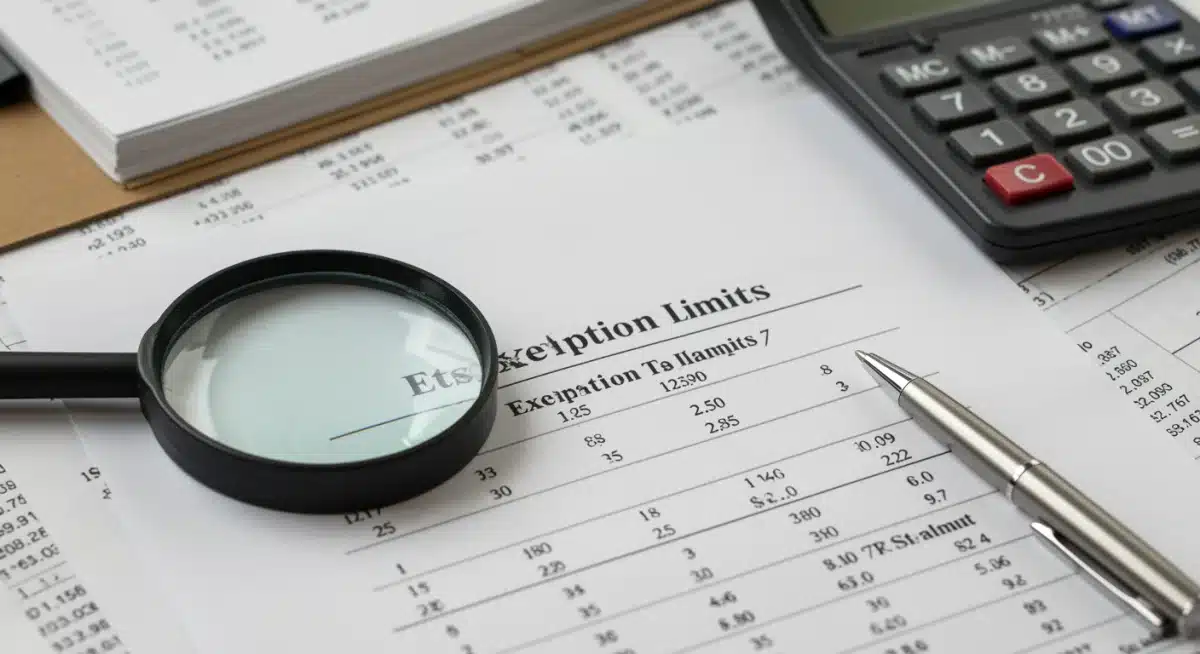 Close-up of legal documents with a magnifying glass on estate tax exemption limits
