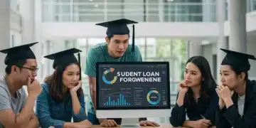 Students reviewing financial aid information for loan forgiveness 2026