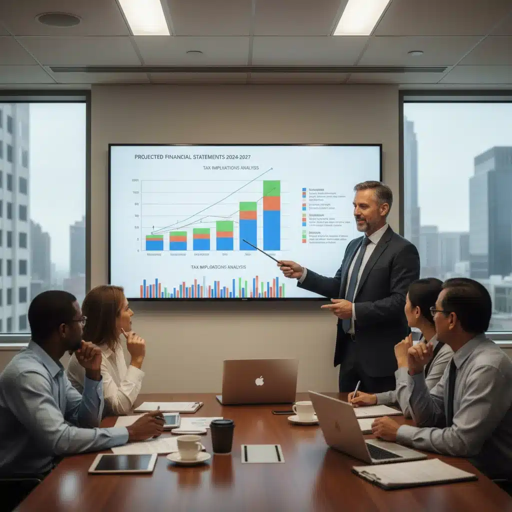 Financial advisor explaining tax optimization strategies to clients.