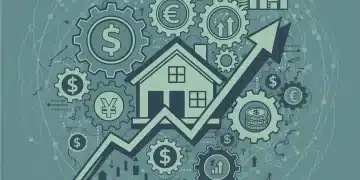Stylized graphic of house on financial graph representing 2026 housing market forecast and financial preparation