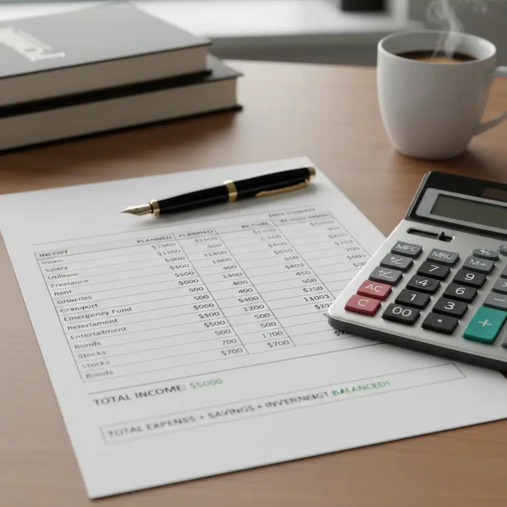 Detailed budget spreadsheet for financial planning and expense tracking