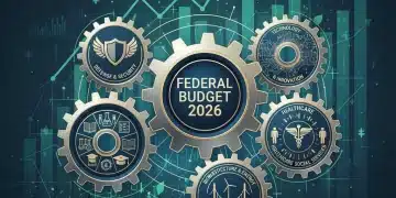 Illustration of economic gears driven by Federal Budget 2026, symbolizing ripple effects.