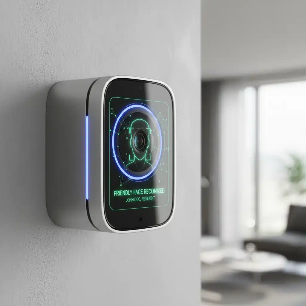 Smart security camera with AI facial recognition technology