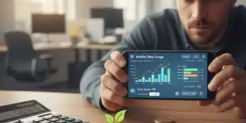 Person analyzing data plans on smartphone to save money