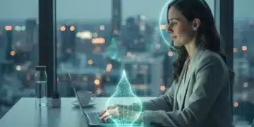 Professional energized at desk, symbolizing effective energy management.