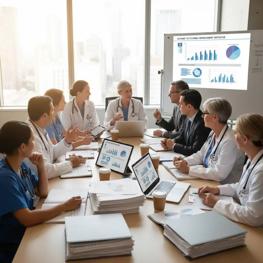 Healthcare professionals discussing new regulatory policies