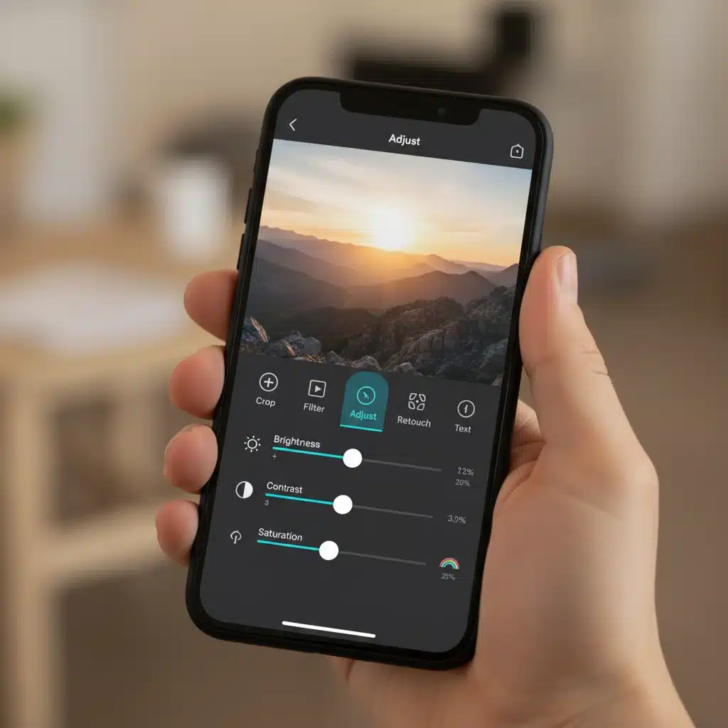 User interface of a popular free photo editing app on a smartphone.