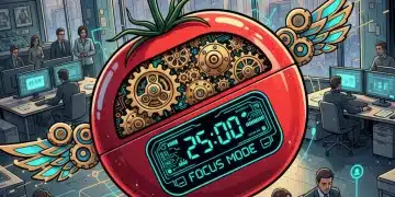 Red tomato timer symbolizing Pomodoro Technique for enhanced work productivity.
