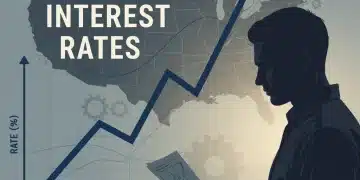 Graph showing rising interest rates impacting a small business owner