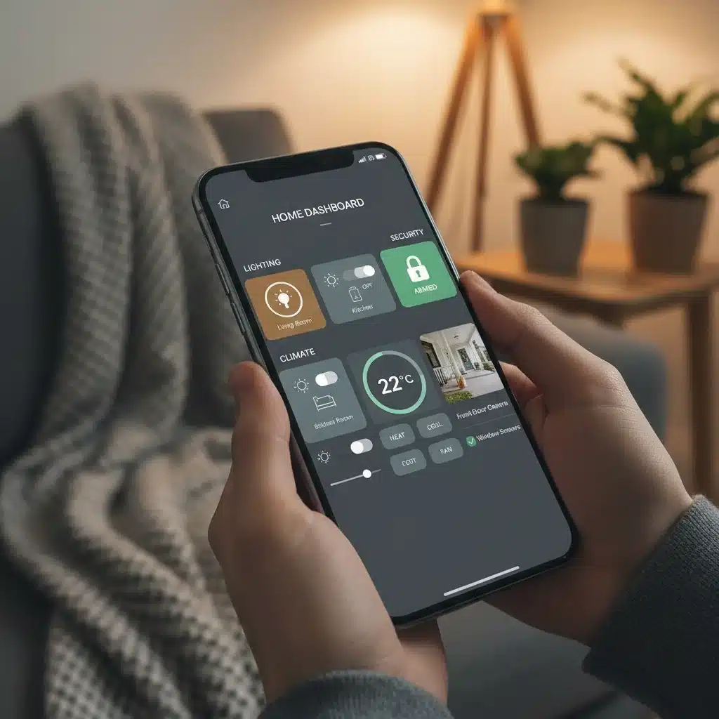Smartphone displaying intuitive smart home app interface for remote control