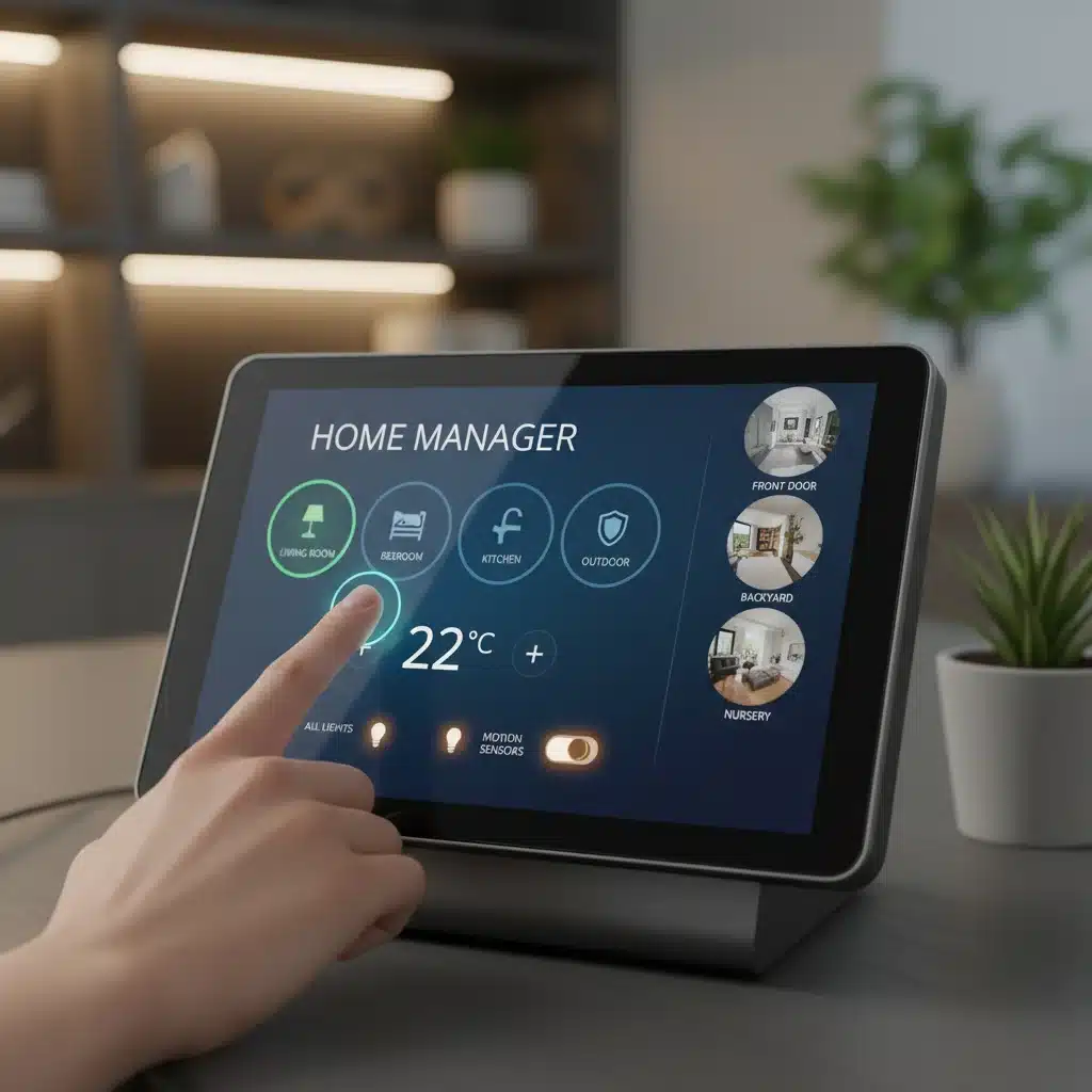 User interacting with smart home hub interface