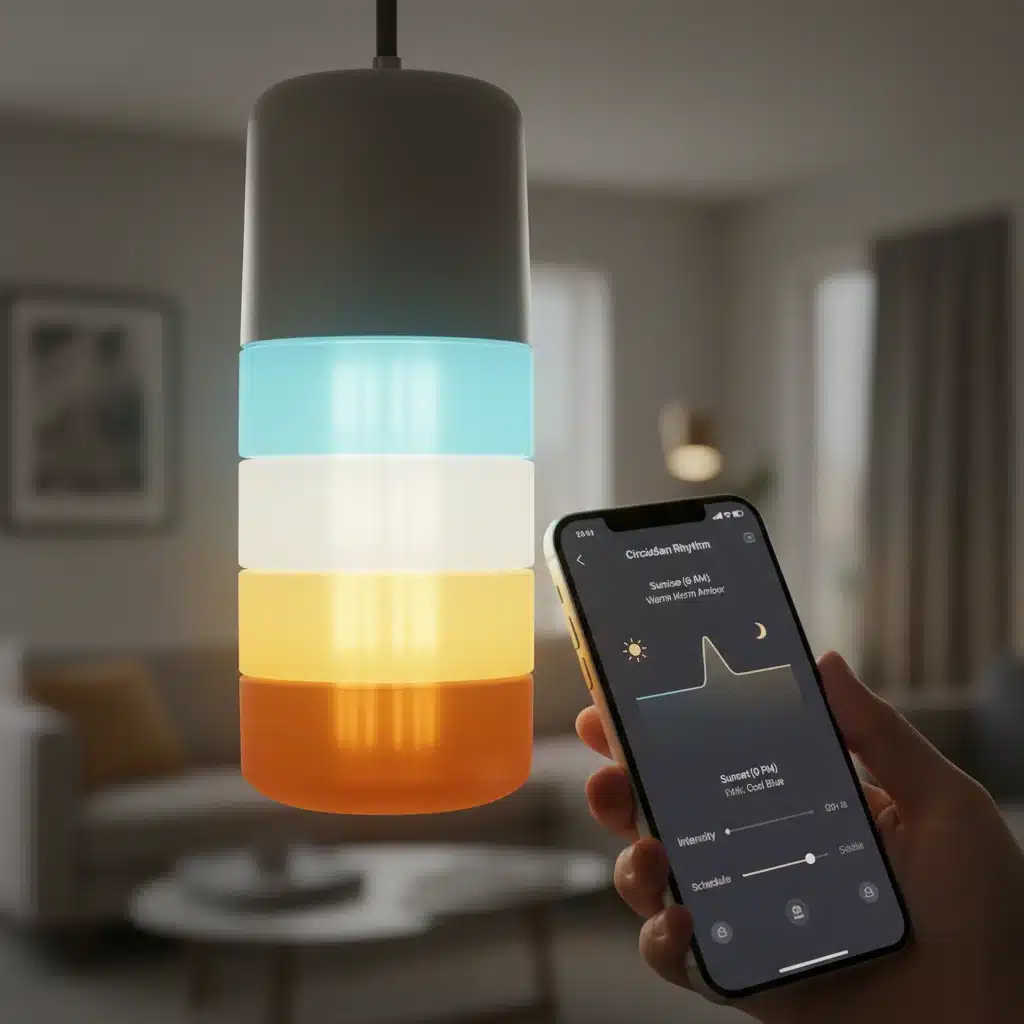 Smart light bulb showing tunable white spectrum with circadian app