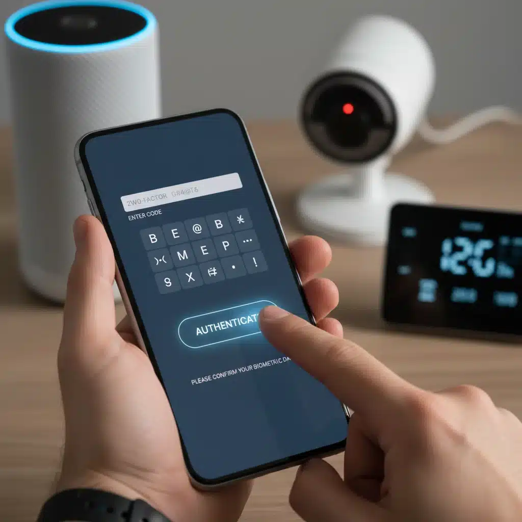 Strong password and two-factor authentication on a smartphone for smart home access