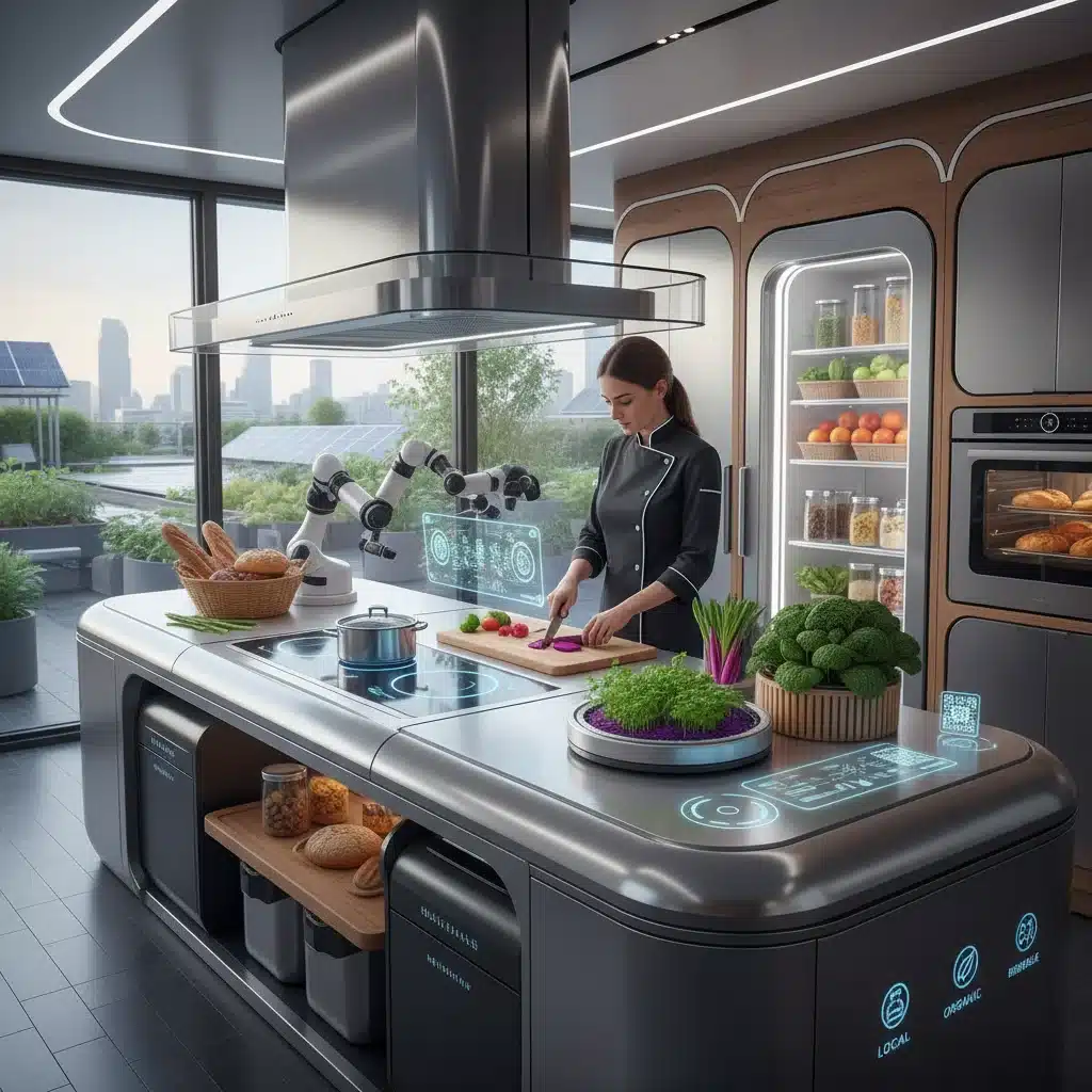 Sustainable and innovative food preparation in a modern kitchen