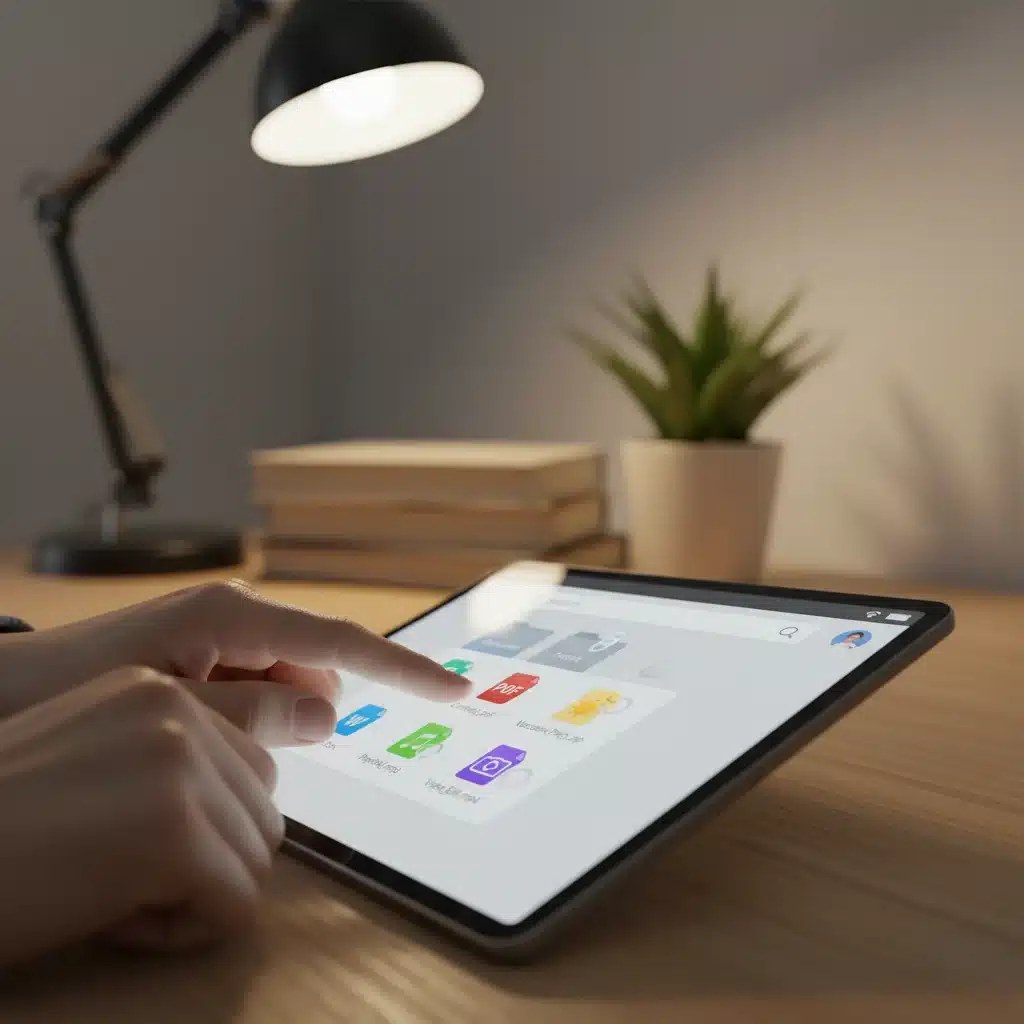 User managing files on a tablet with a cloud storage application