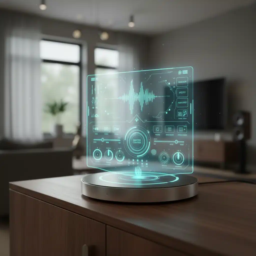 Holographic smart home interface controlling AV settings